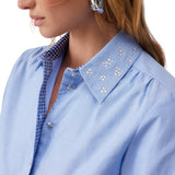 Camicia donna oxford con strass