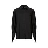 Camicia donna in popeline con frange