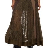 Gonna donna midi svasata in pizzo con inserti