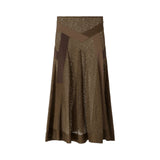 Gonna donna midi svasata in pizzo con inserti
