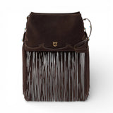 Borsa a tracolla piccola One, Two, Three Bag in suede con frange