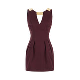 Mini donna abito in gabardina con dettaglio gioiello