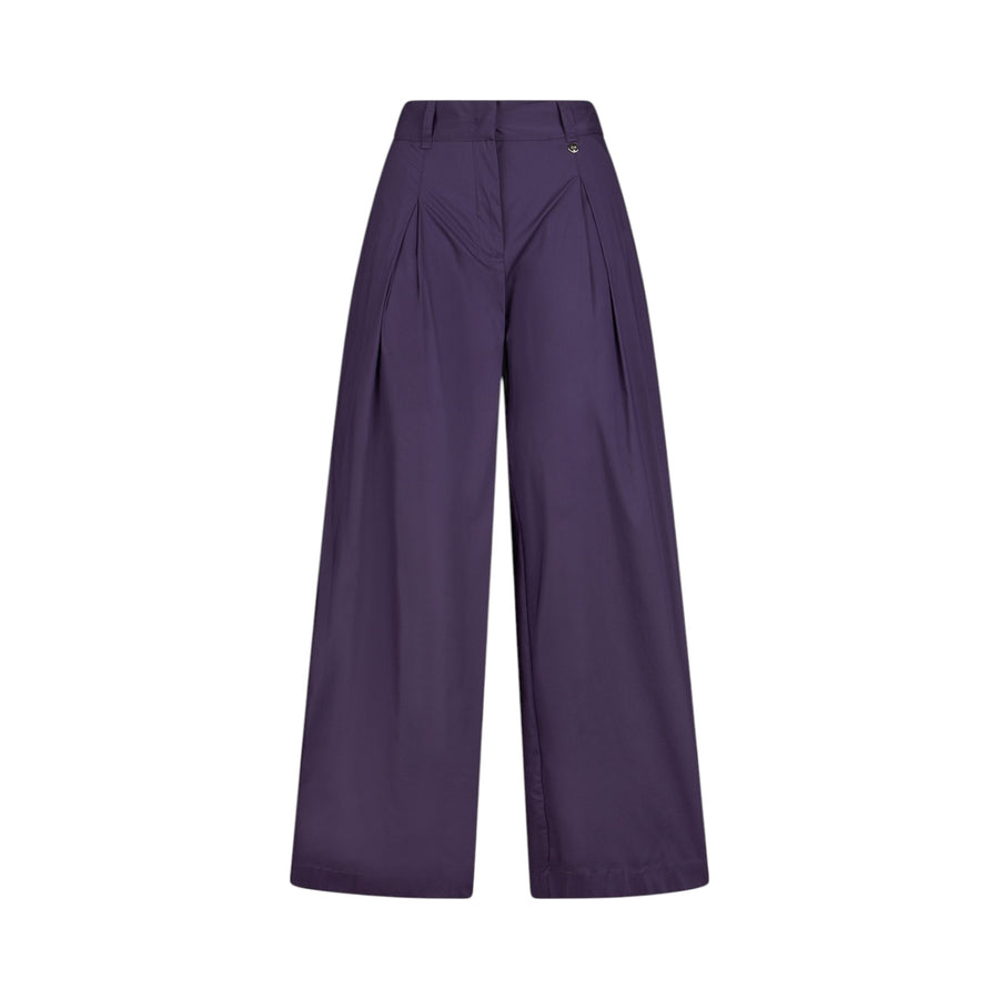 Pantaloni donna flare in popeline
