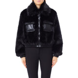 Bomber donna in pelliccia con tasche