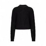 Maglia donna in lana con traforature