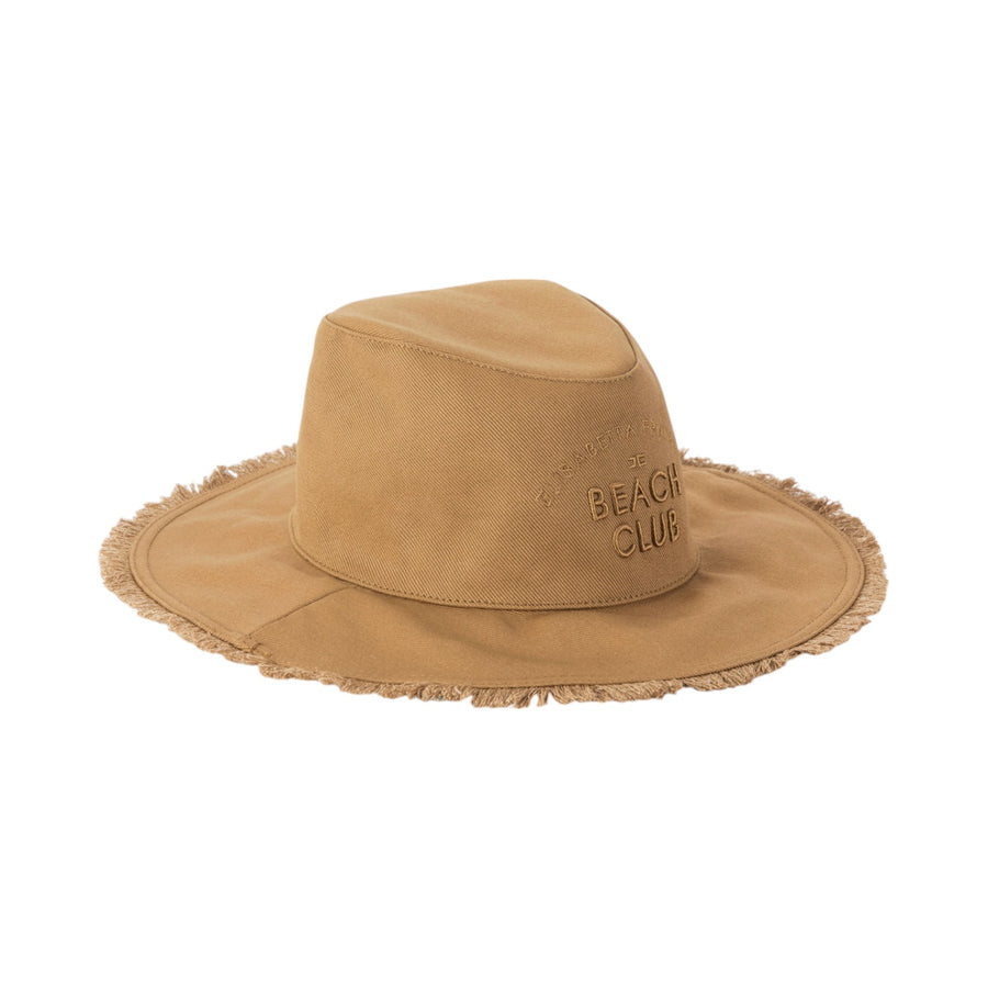 Cappello donna in drill di cotone con logo ricamato