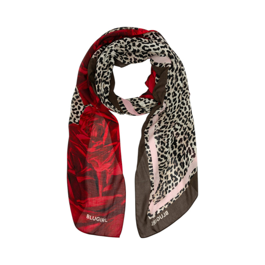 Stola donna con stampa rose e animalier