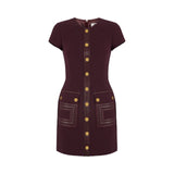 Abito donna in doppio crêpe con dettagli logo