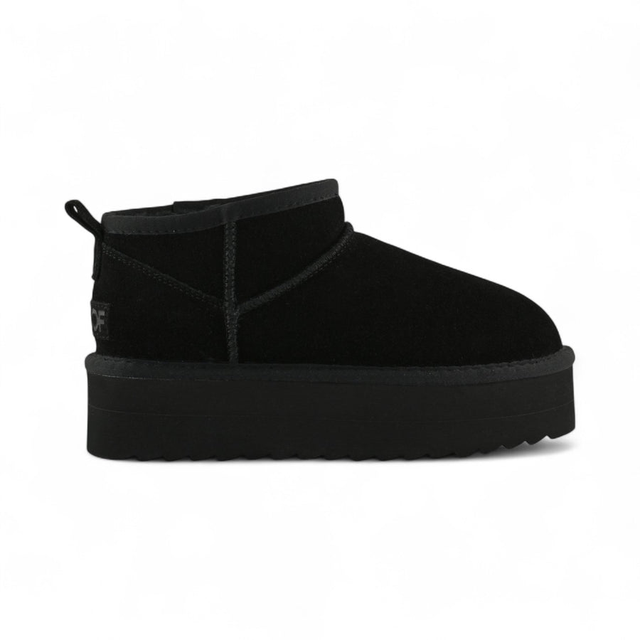 Stivale donna invernale con suola platform in pelle scamosciata
