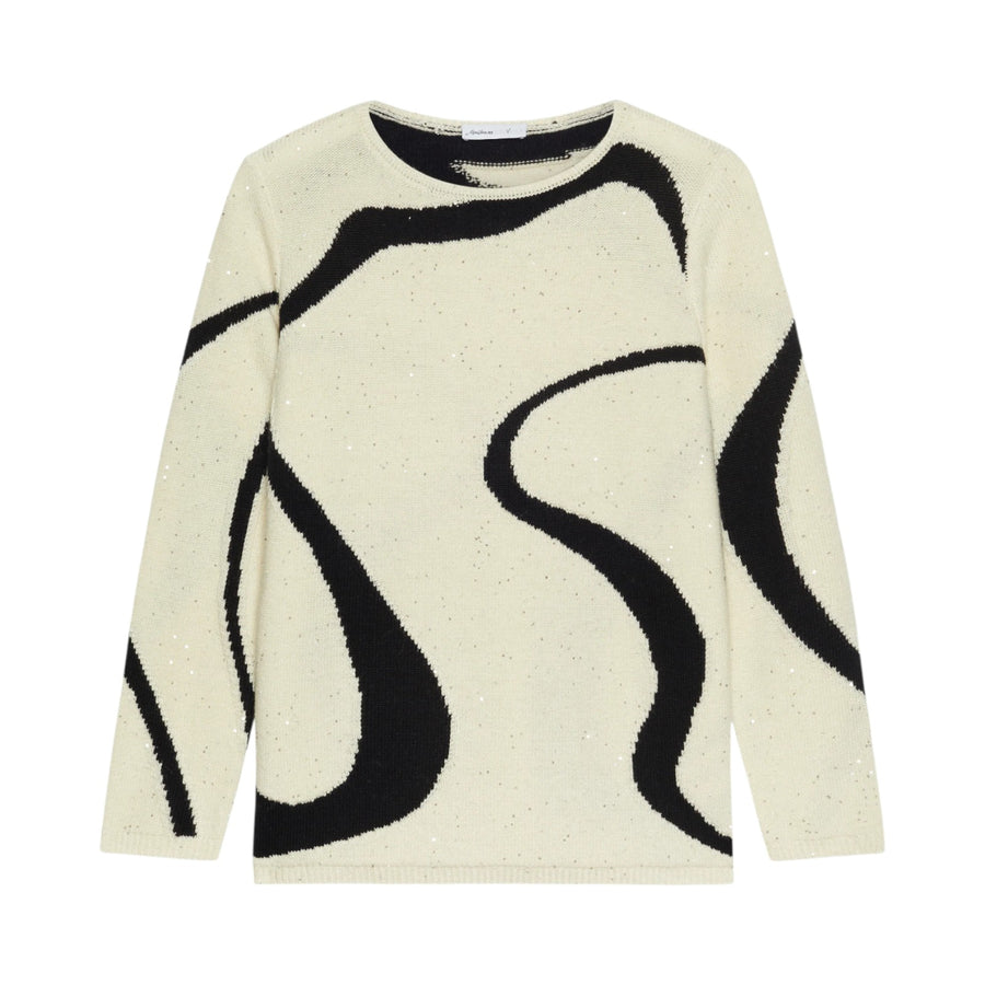 Maglia donna con intarsio ad onde