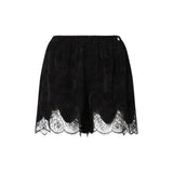 Short donna jacquard con dettagli in pizzo