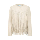 Giacca donna in pelle con frange