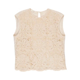 Top donna regular fit in pizzo macramè