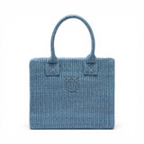 Borsa shopper piccola Beach in rafia con logo Love Birds