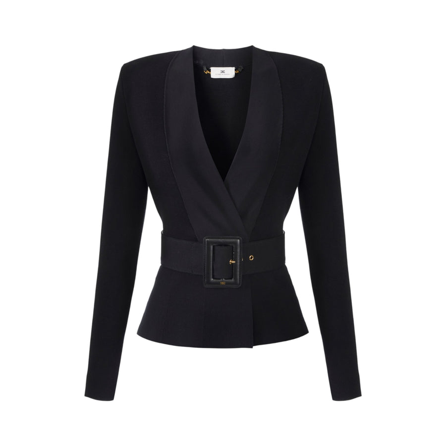 Giacca donna in maglia con cintura