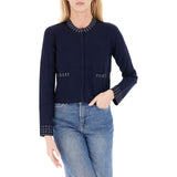 Giacca donna in maglia con strass