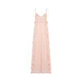 Abito donna lungo in georgette con ruches