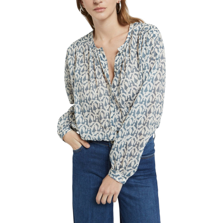 Camicia donna in cotone stampato