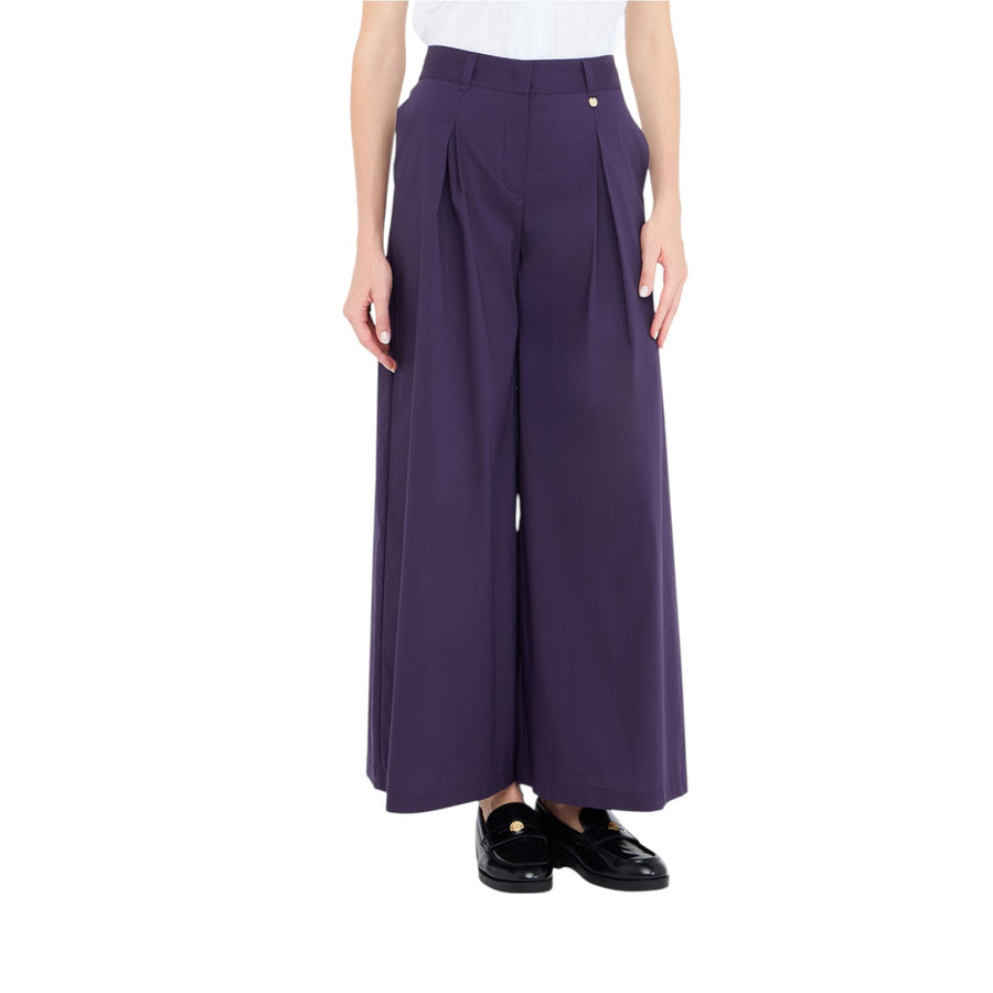 Pantaloni donna flare in popeline