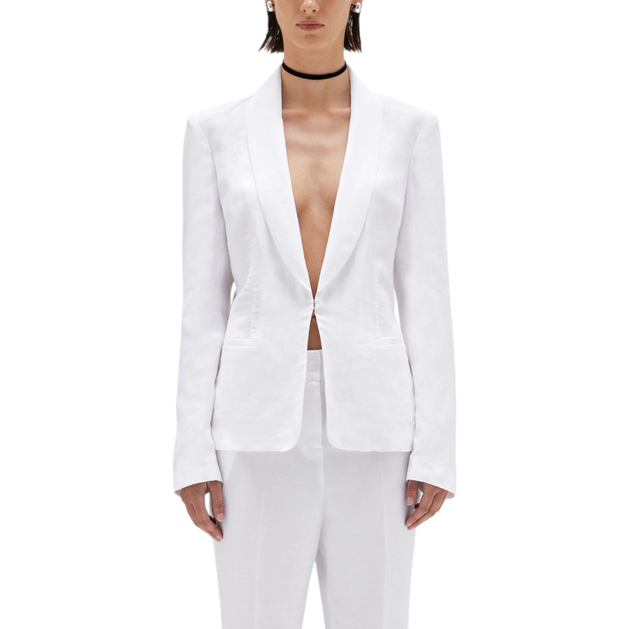 Giacca donna blazer slim in misto lino