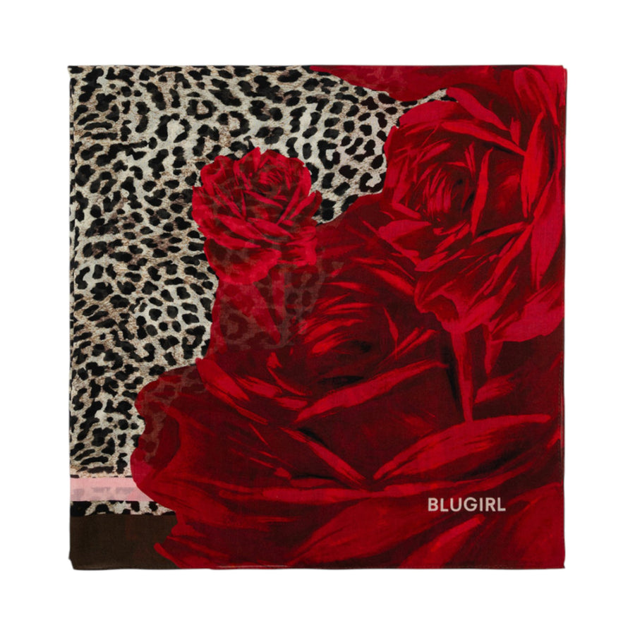 Stola donna con stampa rose e animalier