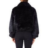 Bomber donna in pelliccia con tasche