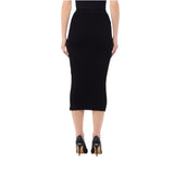 Gonna donna midi con spacco con bottoni gioiello