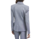 Blazer donna slim doppiopetto in tessuto stretch