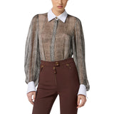 Body donna con stampa pitone e colletto