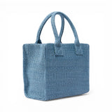 Borsa shopper piccola Beach in rafia con logo Love Birds