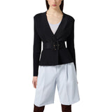 Giacca donna in maglia con cintura