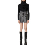 Maglione donna in misto lana con fiocchi in velluto