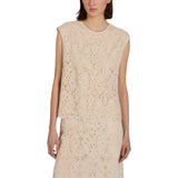 Top donna regular fit in pizzo macramè