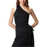 Canotta a costine con scollo a V e logo PINKO