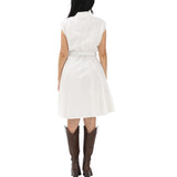 Abito donna  chemisier bianco da donna con cintura