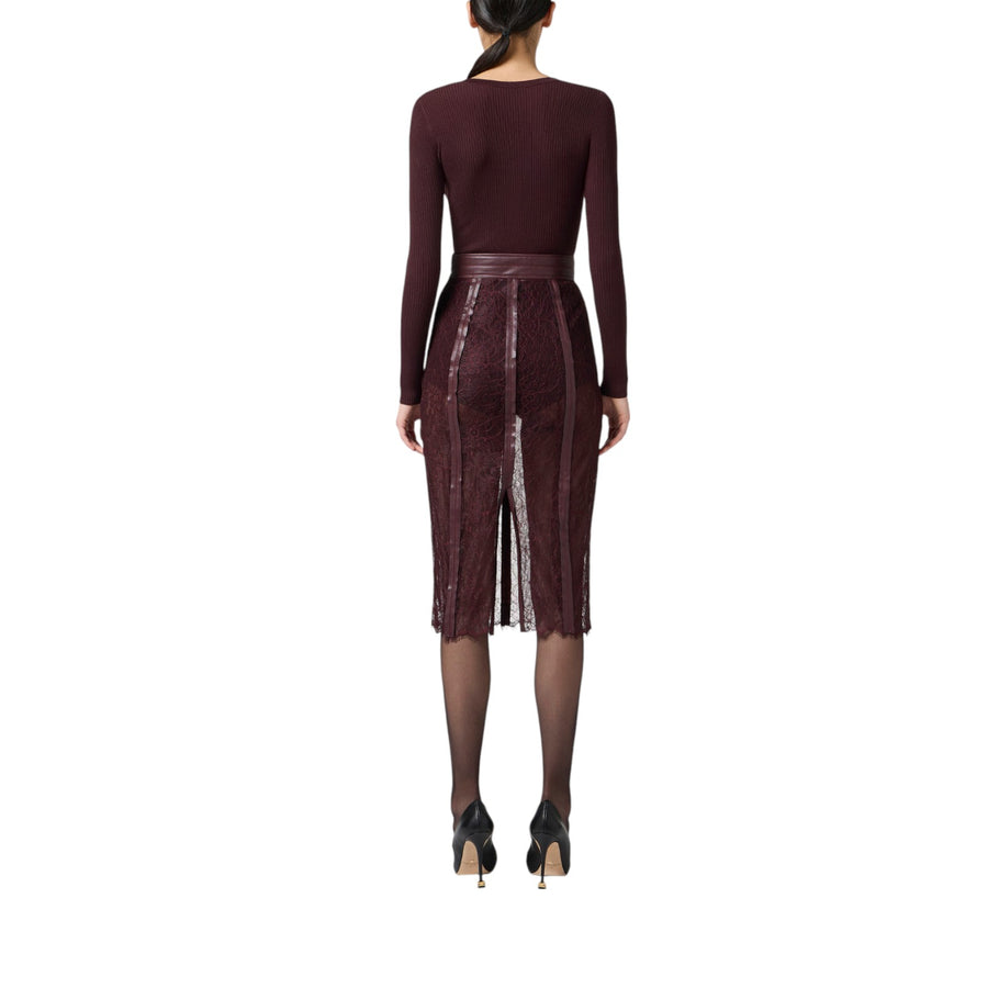 Maglia donna a costine con taschino