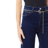 Jeans donna Liu Jo a zampa con cintura gioiello