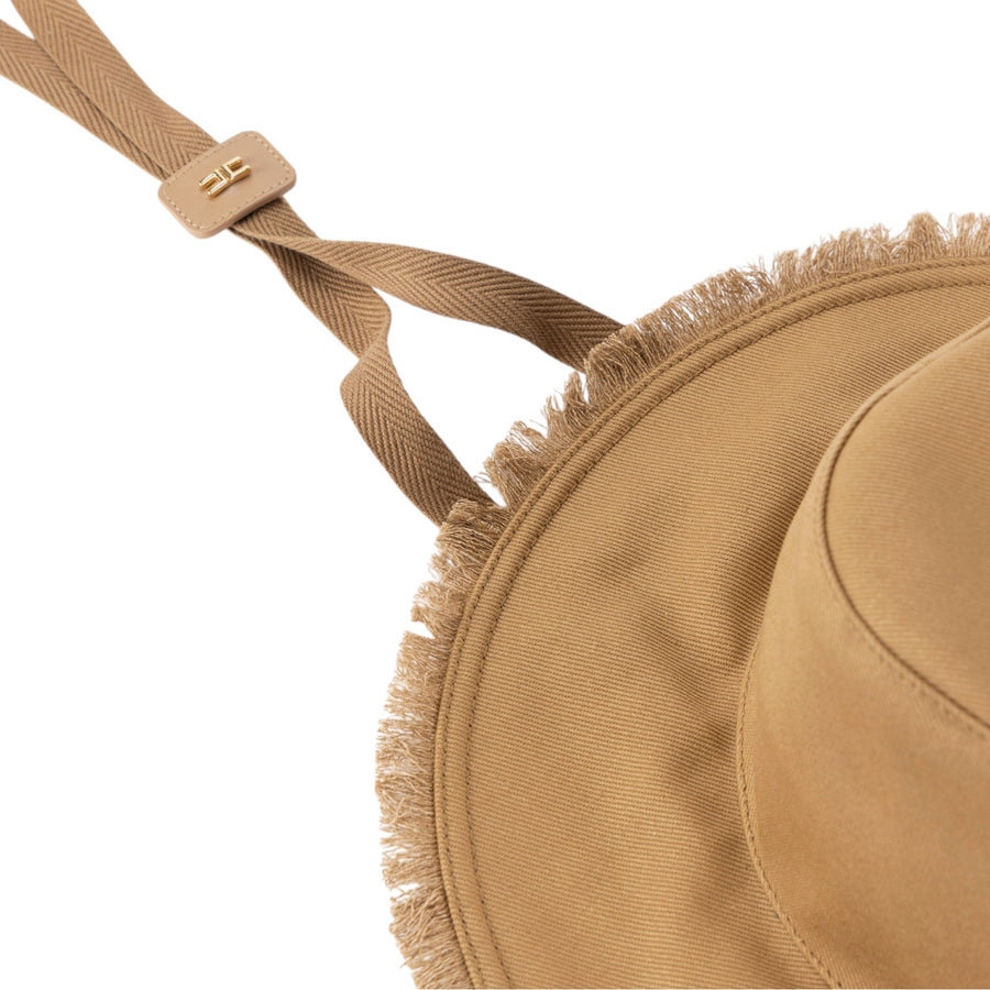 Cappello donna in drill di cotone con logo ricamato