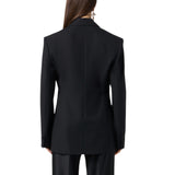 Giacca donna monopetto in lana grain de poudre