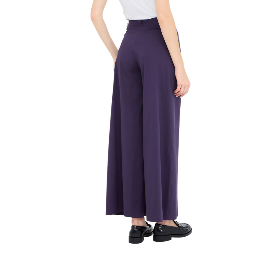Pantaloni donna flare in popeline