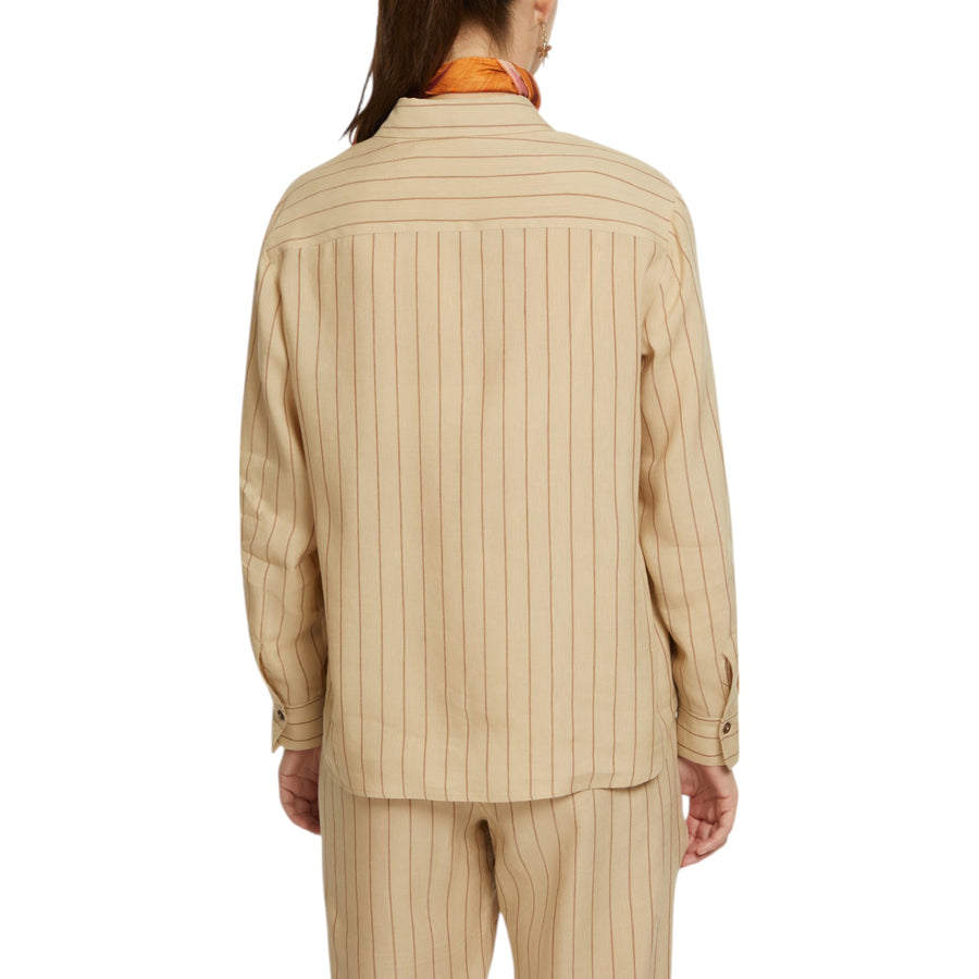 Camicia donna gessata con taschini