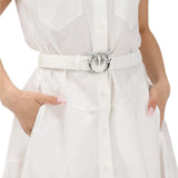 Abito donna  chemisier bianco da donna con cintura