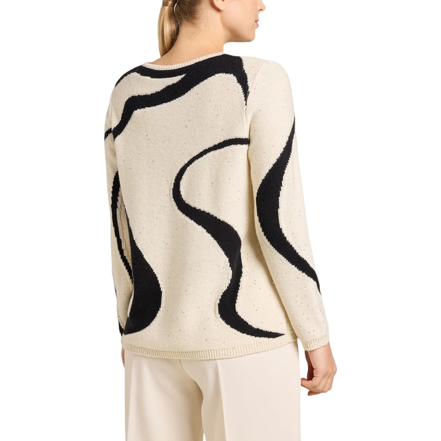 Maglia donna con intarsio ad onde