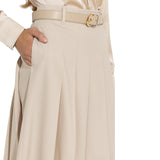 Gonna donna a pieghe in lana