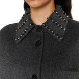 Cappotto donna chemisier in doppio tessuto di lana