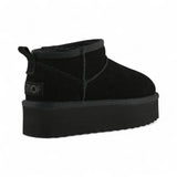 Stivale donna invernale con suola platform in pelle scamosciata