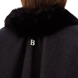 Cappa donna in maglia con faux fur