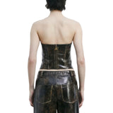 Corsetto donna in tessuto spalmato con zip