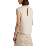 Top donna regular fit in pizzo macramè