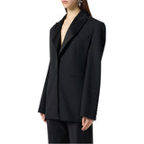 Giacca donna monopetto in lana grain de poudre